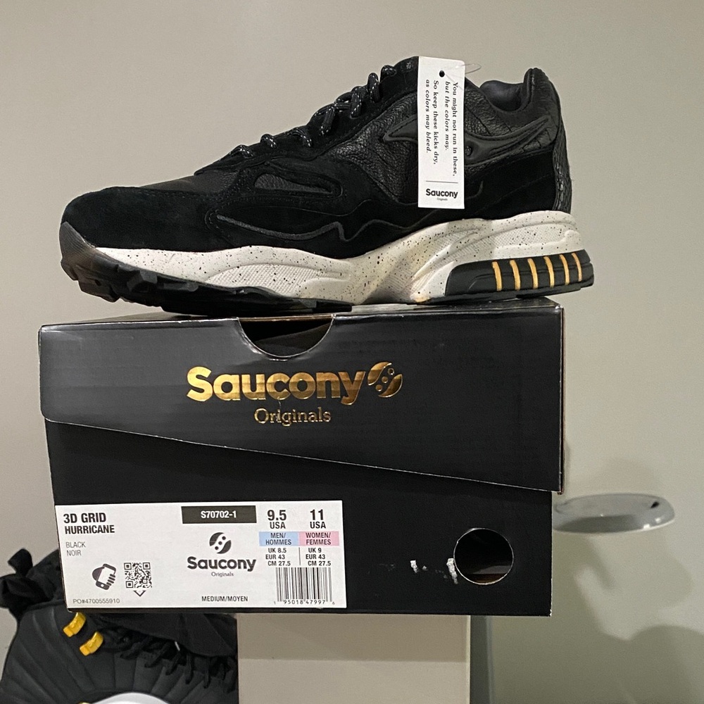 Saucony Black and Gold Athletic Shoes
